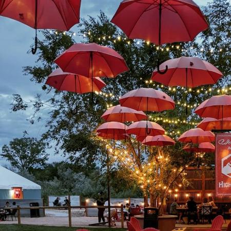 Umbrellas at Highlands Distillery