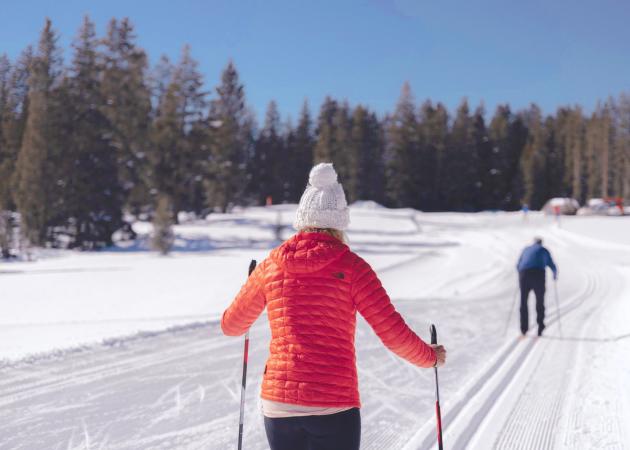 Two People Nordic Skiing on the Grand Mesa