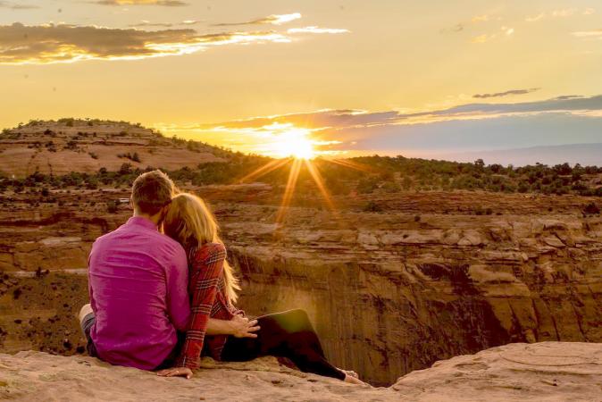A Couple Watching a Sunset Together