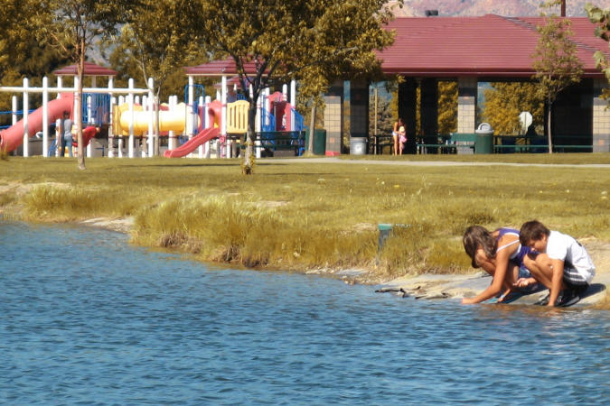 Kids playing at Canyon View Park in the Fall