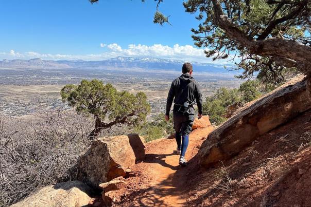Man Hiking in the Winter Near Grand Junction, Colorado