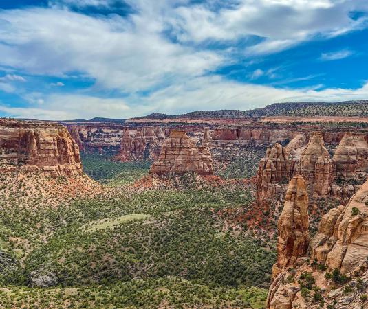View of Independence Monument from Canyon Rim Trail