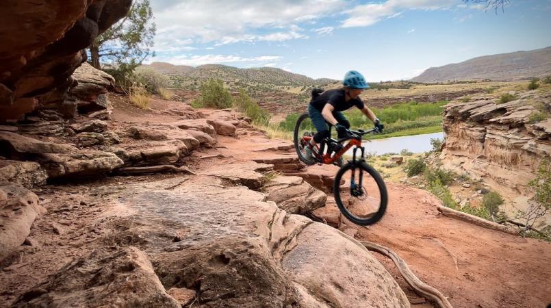 Mountain Biker by the Colorado River