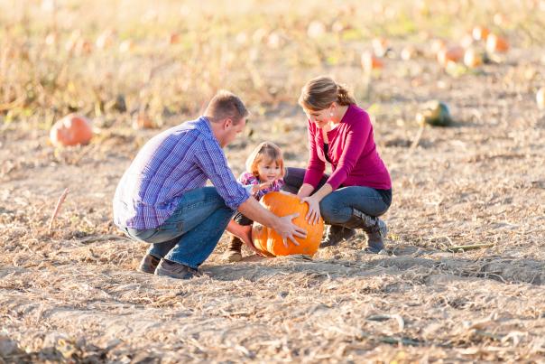 Family at Studt's Pumpkin Patch