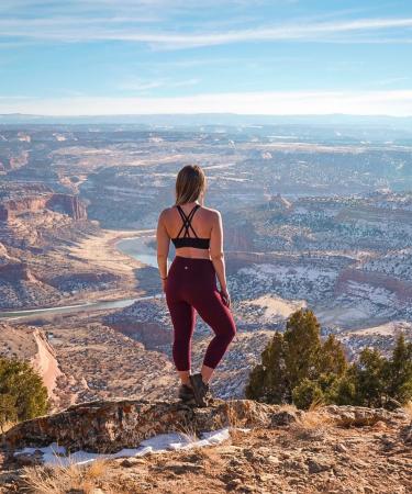 Woman overlooking McInnis National Conservation Area