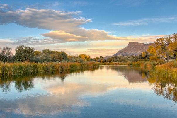 Image of Mount Garfield in the Fall at Riverbend Park