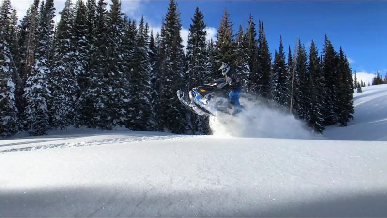 Snowmobiler Jumping on the Grand Mesa