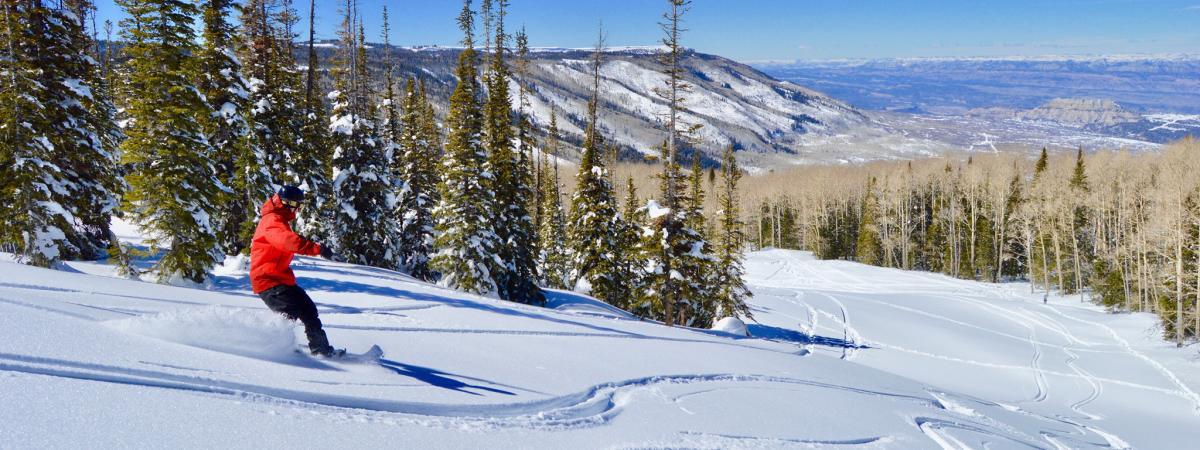 Snowboarder at Powderhorn Mountain Resort