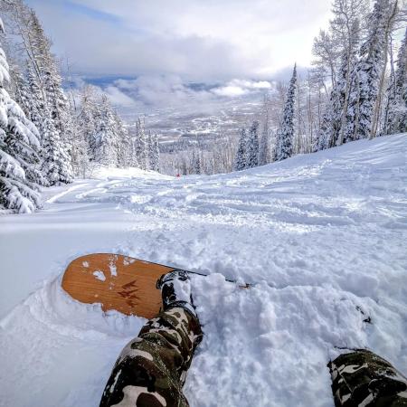 Snowboarder at Powderhorn Mountain Resort