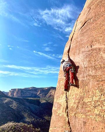 Man Climbing in Colorado National Monument