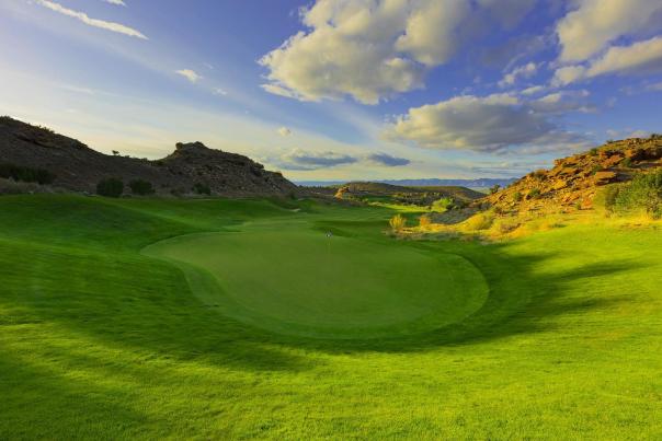 View of a green at Redlands Mesa Golf Course