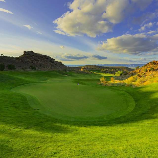 View of a green at Redlands Mesa Golf Course