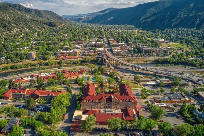 Overhead of Glenwood Springs Town