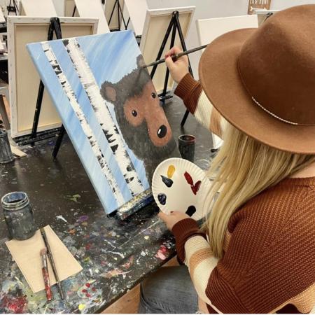Woman Painting at the Palette