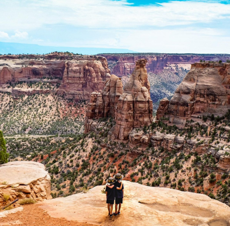Two Kids Overlooking Colorado National Monument
